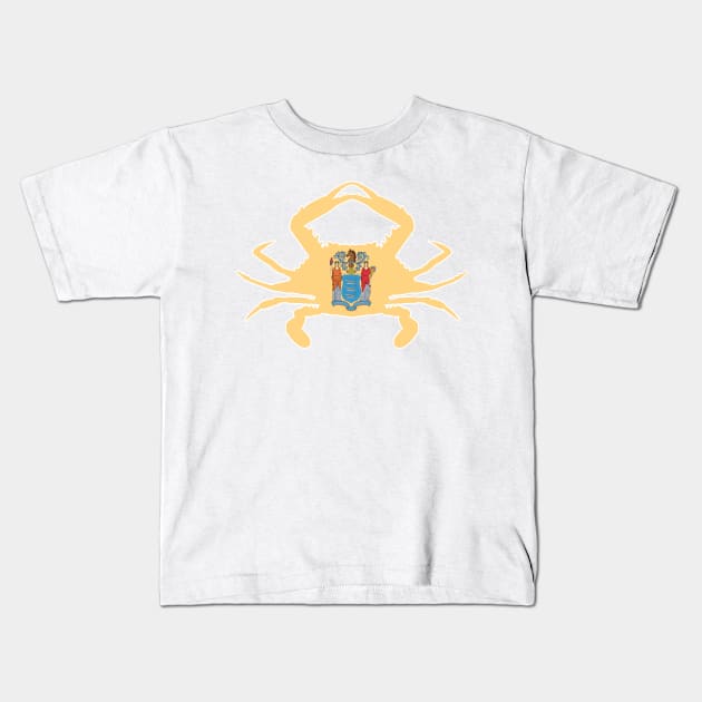 Crab of New Jersey Kids T-Shirt by Wickedcartoons